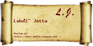 Lebó Jetta névjegykártya